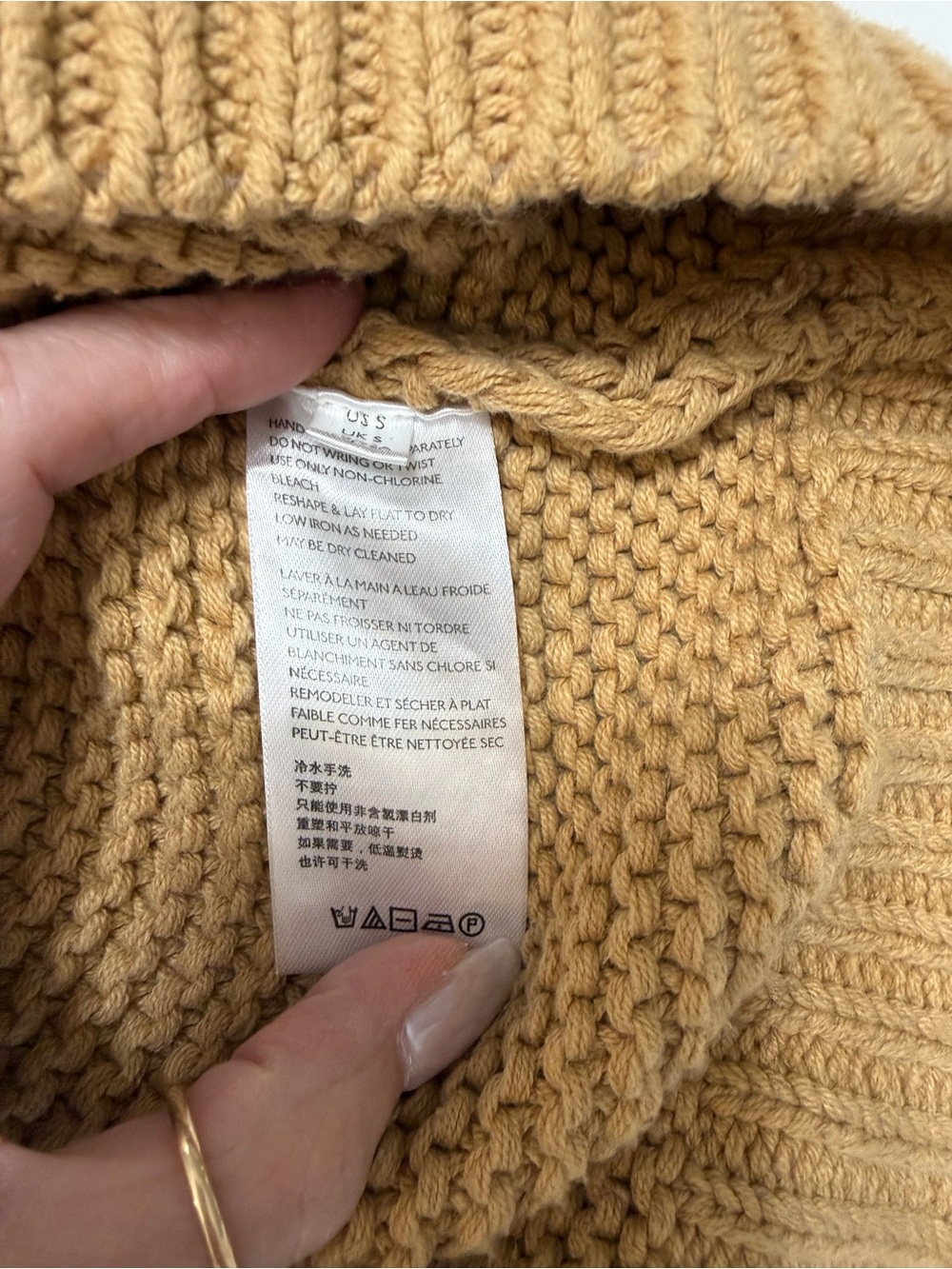 Free People Cable-Knit Scoop Sweater in Camel Brown Size Small - Picture 5 of 7